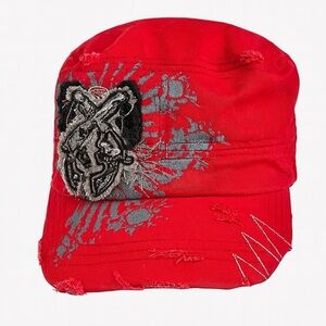 Leader Red Guns Style Cadet Cap.Fitted back with elastic inside for a snug fit: